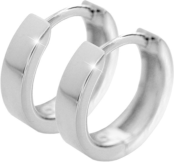 JSB Bijoux wider flat hoop earrings 92400565r (Ag925/1000, 1.96g).