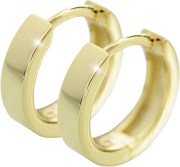 JSB Bijoux wider flat gold-plated hoops 92400565g (Ag925/1000, 1.96g).