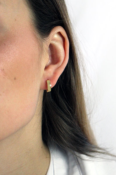 JSB Bijoux wider flat gold-plated hoops 92400565g (Ag925/1000, 1.96g).