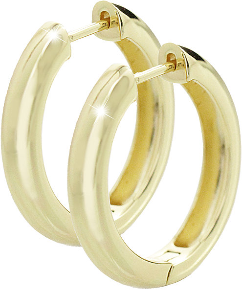 JSB Bijoux wider gold-plated hoop earrings 92400580g (Ag925/1000, 8.22g) .