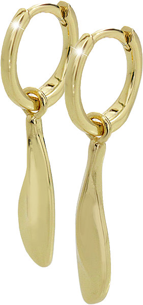 JSB Bijoux Irregular elongated drop earrings, gold-plated 92400587g (Ag925/1000, 3.5g).