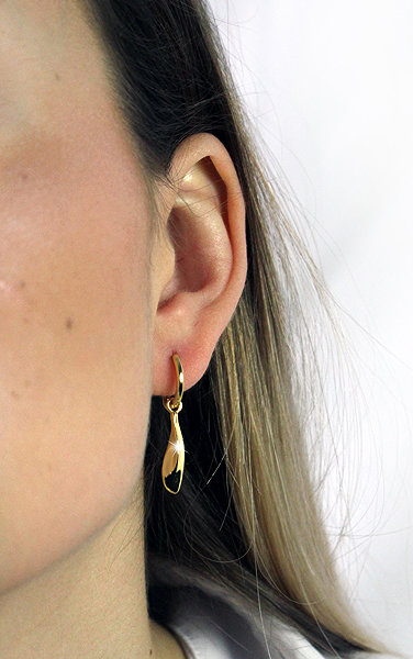 JSB Bijoux Irregular elongated drop earrings, gold-plated 92400587g (Ag925/1000, 3.5g).