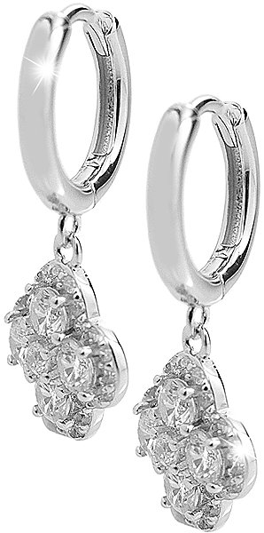 JSB Bijoux Crystal Cubic Zirconia Four-Leaf Clover Earrings 92400591cr (Ag925/1000, 3.1g).