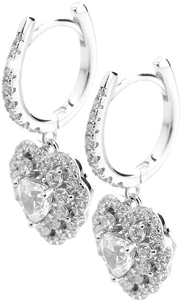 JSB Bijoux Large decorated hearts with Crystal Cubic Zirconia earrings 92400593cr (Ag925/1000, 5.34g).