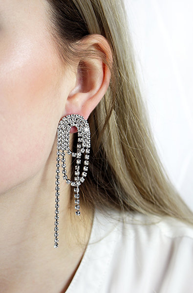 JSB Bijoux Oval earrings with Swarovski crystals Crystal 61410148cr.