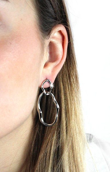 JSB Bijoux Two Irregular Intertwined Ovals 61410203s earrings.