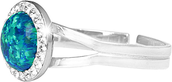 JSB Bijoux Opal with Swarovski Crystals Pas 92300025pas (Ag925/1000, 2.3g) ring.