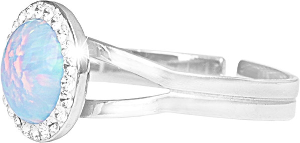 JSB Bijoux Opal with Swarovski Crystal Stones Light Blue 92700025l-bl (Ag925/1000, 2.3g) ring.