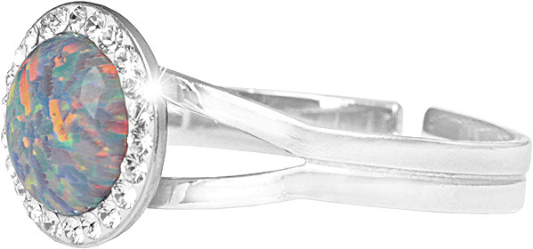 JSB Bijoux Opal ring with Swarovski crystals Australian Shadow 92700025aust (Ag925/1000, 2.3g).