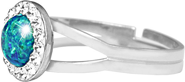JSB Bijoux ring with Opal and Swarovski crystal stones Pas 92700040pas (Ag925/1000, 2.08g).
