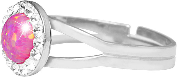 JSB Bijoux Opal ring with Swarovski Light Fuchsia crystal stones 92700040l-fu (Ag925/1000, 2.08g).