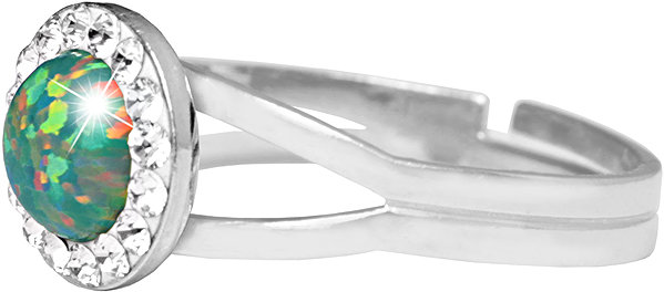 JSB Bijoux ring with Opal and Swarovski Crystal Stones Mix Green 92700040mixgr (Ag925/1000, 2.08g).
