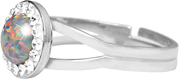 JSB Bijoux ring with Opal and Swarovski Australian Shadow crystals 92700040aust (Ag925/1000, 2.08g).