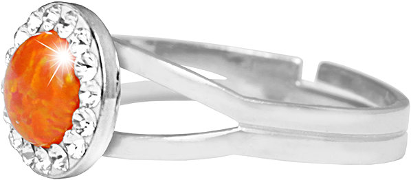 JSB Bijoux Opal ring with Swarovski crystals Orange 92700040oran (Ag925/1000, 2.08 g).