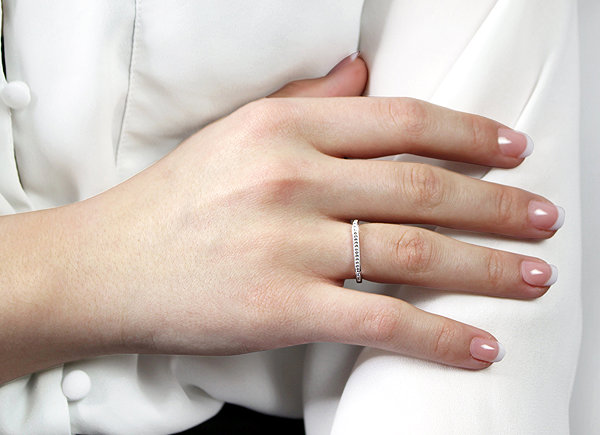 JSB Bijoux Straight Ring with Swarovski Crystals Crystal 92700531cr (Ag925/1000, 1.6g).