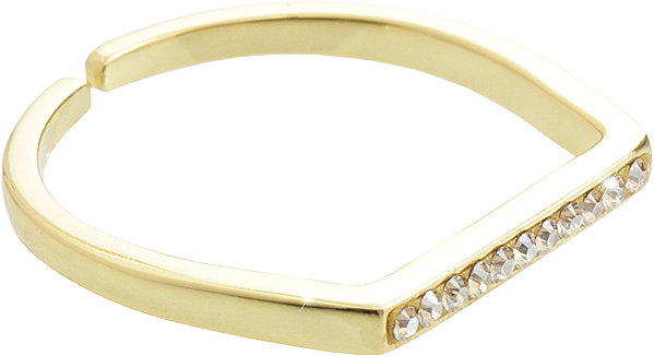 JSB Bijoux Straight Ring with Swarovski Crystals, Gold-Plated, Golden Shadow 92700531ggsh (Ag925/1000, 1).