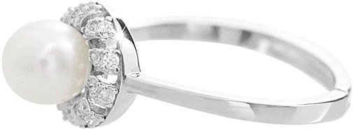 JSB Bijoux ring with a river pearl surrounded by cubic zirconia Crystal 92700576cr (Ag925/1000, 2.35 g).