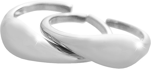 JSB Bijoux Double irregularly shaped ring 2700584r (Ag925/1000, 5.08g).