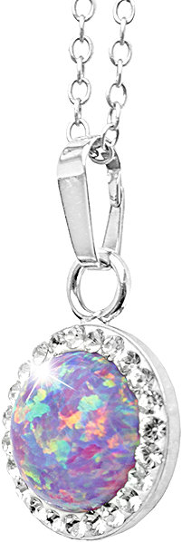 JSB Bijoux Opal Necklace with Swarovski Crystals Violet 92300025vio (Ag925/1000, 2.1g).