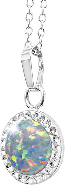 JSB Bijoux Opal Necklace with Swarovski Crystals Australian Shadow 92300025aust (Ag925/1000, 2.1g).