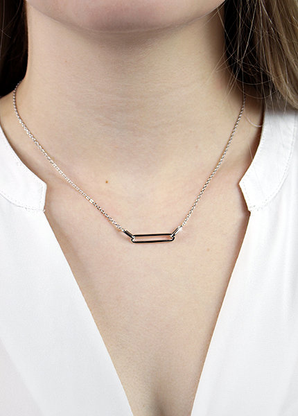JSB Bijoux Linked Ovals Necklace 92300521r (Ag925/1000, 3.52g).
