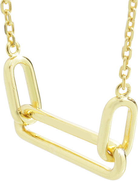 JSB Bijoux Gold-Plated Interlinked Ovals Necklace 92300521g (Ag925/1000, 3.52g).