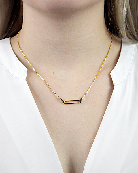 JSB Bijoux Gold-Plated Interlinked Ovals Necklace 92300521g (Ag925/1000, 3.52g).