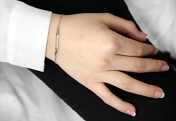 JSB Bijoux Linked Ovals Bracelet 92500521r (Ag925/1000, 2.46g).