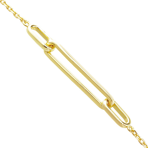 JSB Bijoux Bracelet Interconnected Ovals Gold-Plated 92500521g (Ag925/1000, 2.46 g).