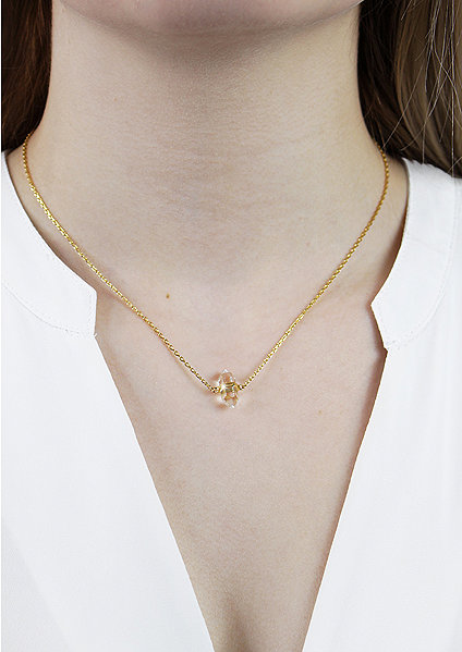 JSB Bijoux Gold-Plated Crystal Necklace 92300529g-cr (Ag925/1000, 2.62g).