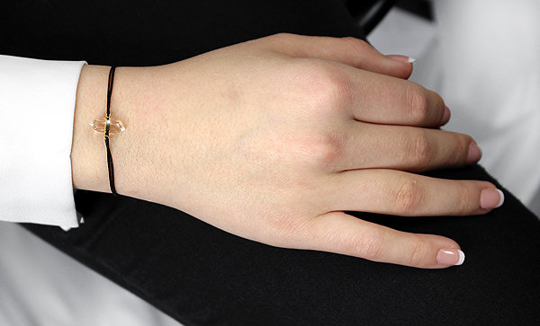 JSB Bijoux Crystal String Bracelet, Gold-Plated 92500529g-cr (Ag925/1000, 1.04g).