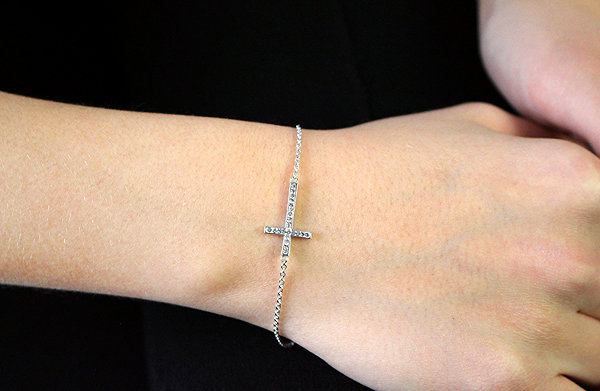 JSB Bijoux Silver Bracelet Cross with Swarovski Crystal Stones 92500558cr (Ag925/1000).