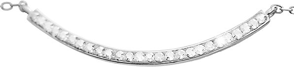 JSB Bijoux Necklace Curved Line with Swarovski Crystal Stones 92300572cr (Ag925/1000, 1.84 g).
