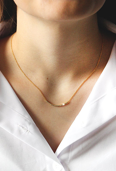 JSB Bijoux Necklace Curved Line Decorated with Swarovski Crystal Stones Gold-plated Golden Shadow 92300572ggsh.