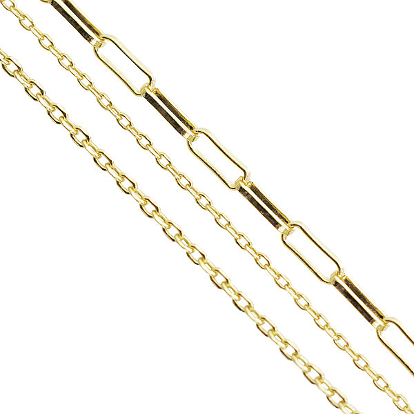 JSB Bijoux Triple Gold-Plated Chain Necklace 92300585g (Ag925/1000, 6.35g) .