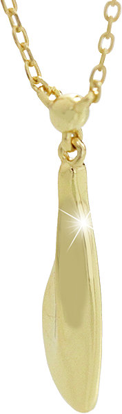 JSB Bijoux Irregularly Shaped Elongated Droplet Necklace Gold-Plated 92300587g (Ag925/1000, 2.17g).