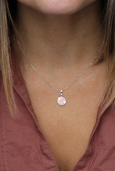 JSB Bijoux Opal Necklace with Swarovski Crystals Rose 92300025ro (Ag925/1000, 2.1g).