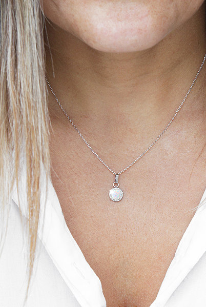 JSB Bijoux Necklace Opal with Swarovski Crystal Stones White 92300040wh (Ag925/1000, 1.86g).