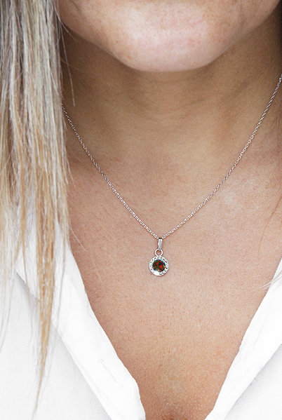 JSB Bijoux Opal Necklace with Swarovski Crystal Stones Vitrail Medium 92300040vm (Ag925/1000, 1.86 g).