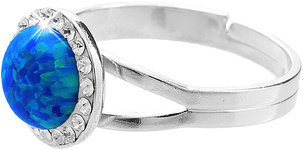 JSB Bijoux Opal with Swarovski Crystal Stones Dark Blue 92700025dbl (Ag925/1000, 2.3g) ring.