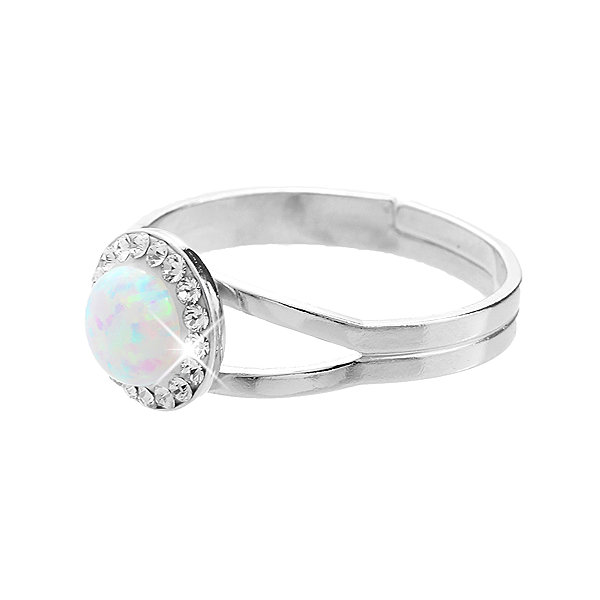 JSB Bijoux ring with Opal and Swarovski Crystals White 92700040wh (Ag925/1000, 2.08g).