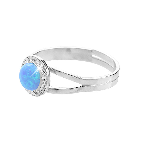 JSB Bijoux ring with Opal and Swarovski Blue Crystals 92700040bl (Ag925/1000, 2.08g).