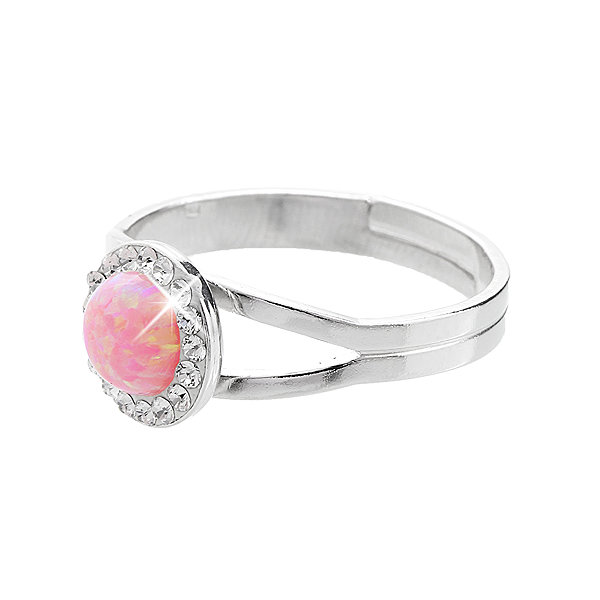 JSB Bijoux Opal ring with Swarovski crystals Rose 92700040ro (Ag925/1000, 2.08g).