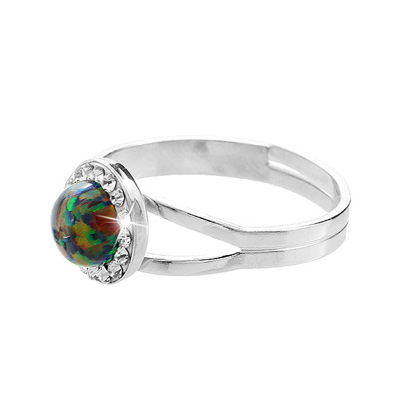 JSB Bijoux Opal ring with Swarovski Vitrail Medium crystal stones 92700040vm (Ag925/1000, 2.08g).