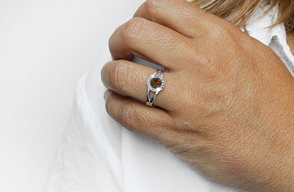 JSB Bijoux Opal ring with Swarovski Vitrail Medium crystal stones 92700040vm (Ag925/1000, 2.08g).