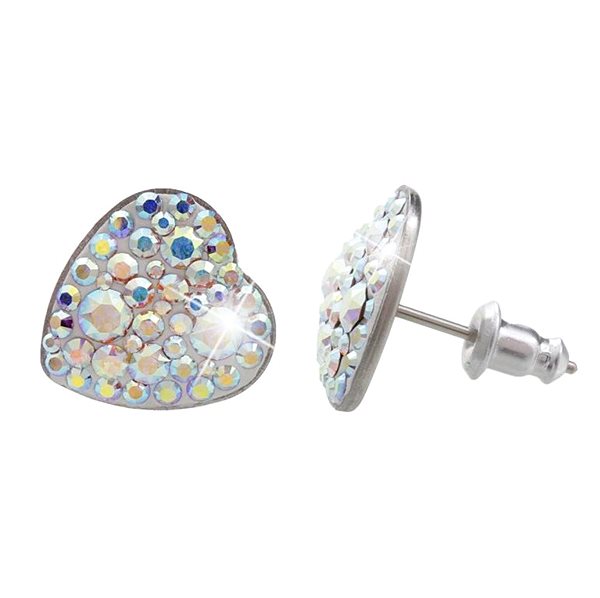 JSB Bijoux Earrings Hearts with Swarovski® Crystals (mixed colours).