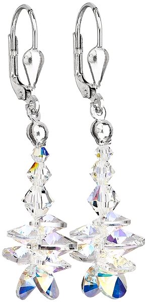 Náušnice EVOLUTION GROUP 31245.2 visací dekorované krystaly Swarovski® s AB efektem (Ag925/1000, 1 g) ...