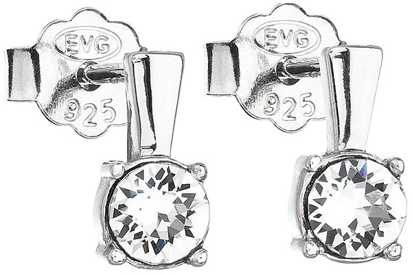 Náušnice EVOLUTION GROUP 31246.1 pecky kulaté dekorované krystaly Swarovski® (Ag925/1000, 0,8 g, bílé) ...