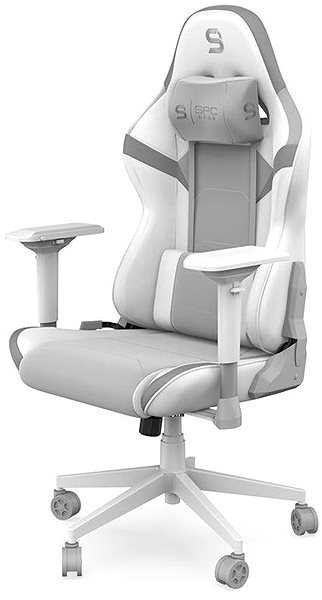 Gaming-Stuhl SPC Gear SX500 Gaming Chair - weiß-grau Seitlicher Anblick