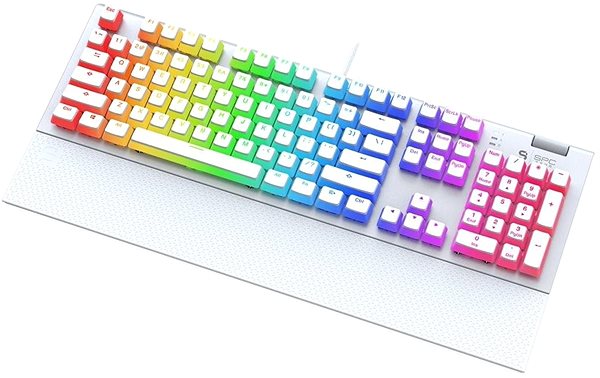 Gaming-Tastatur SPC Gear GK650K Omnis Onyx White Pudding Edition Kailh Red Seitlicher Anblick